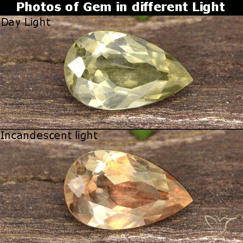 0.8 ct Pear Cut Color-Change Diaspore, 7.9 x 4.8 mm From Turkey, Photo A