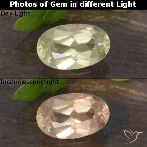 0.63ct Natural Light Yellow Color-Change Diaspore, Oval, VS