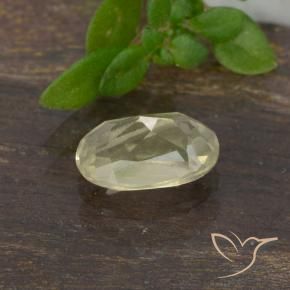 Color-Change Diaspore Gemstone in 6.5 x 4.1 mm Size for Sale, Color-Change Diaspore Stone in Light Yellow Color