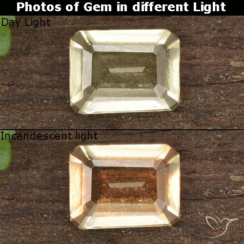 0.85 ct Octagon Cut Color-Change Diaspore, 6.8 x 5.2 mm From Turkey, Photo A