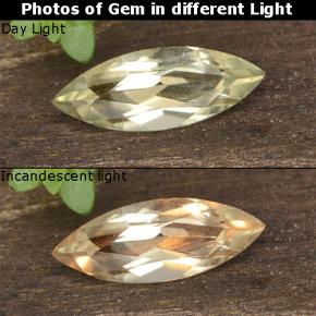 Amarillo claro Diásporo con Cambio de Color Gema - 0.8ct Forma marquesa (ID: 478517)