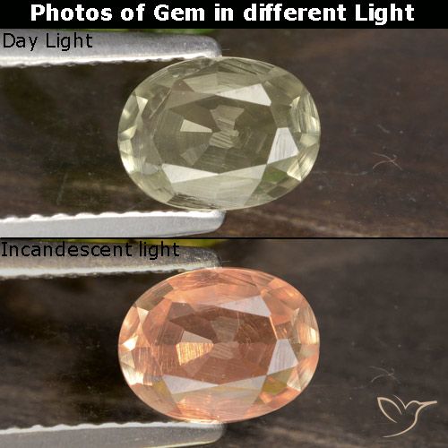 0.66ct Natural Very Light Yellow Color-Change Diaspore, Oval, VVS-VS