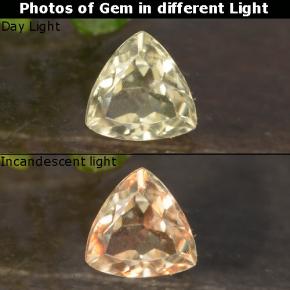 Very Light Yellow Диаспор, Меняющий Цвет Камень - 0.6ct Огранка Триллион Фасетная (ID: 478544)