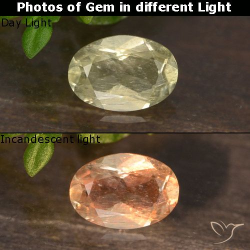 Amarillo muy pálido Diásporo con Cambio de Color Gema - 0.7ct Forma ovalada (ID: 478546)