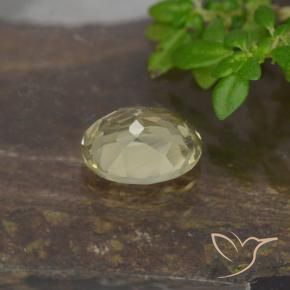 Color-Change Diaspore Gemstone in 6.5 x 5 mm Size for Sale, Color-Change Diaspore Stone in Very Pale Yellow Color