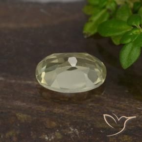 Color-Change Diaspore Gemstone in 6.4 x 4.6 mm Size for Sale, Color-Change Diaspore Stone in Light Yellow Color