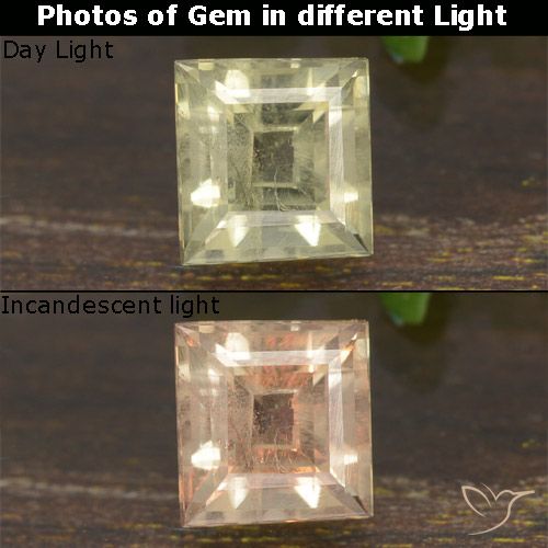 0.82 ct Square Cut Color-Change Diaspore, 5.2 x 4.9 mm From Turkey, Photo A
