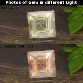 0.4ct Square Step-Cut Green to Pink Color-Change Diaspore Gem for sale 0.4ct Square Step-Cut Green to Pink Color-Change Diaspore Gem (ID: 478616)
