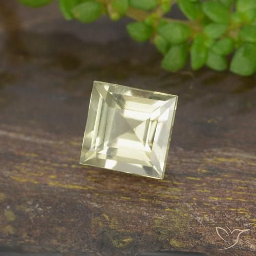 0.59 ct Yellow Color-Change Diaspore Stone, Natural Color-Change Diaspore in Square Facet Shape for Sale