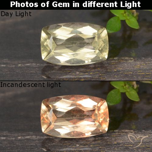 0.82ct Natural Very Light Yellow Color-Change Diaspore, Fancy, VS
