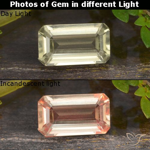 0.91 ct Octagon Cut Color-Change Diaspore, 7.7 x 4.4 mm From Turkey, Photo A