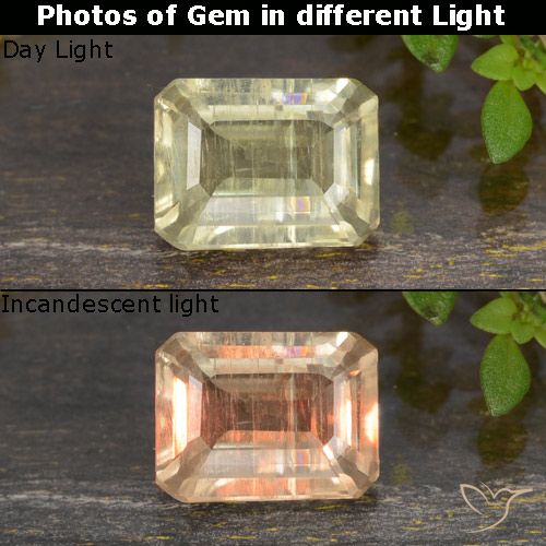 0.85 ct Octagon Cut Color-Change Diaspore, 6.6 x 5 mm From Turkey, Photo A