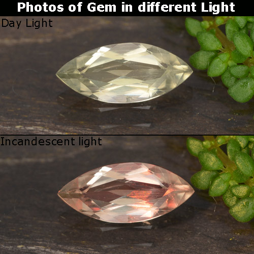 Light Golden Yellow Color-Change Diaspore Gem - 0.6ct Marquise Facet (ID: 478853)