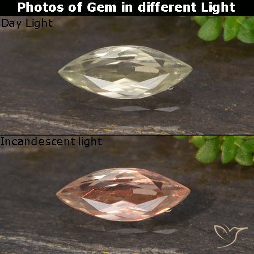 0.50ct Natural Very Light Golden-Yellow Color-Change Diaspore, Marquise, VVS-VS