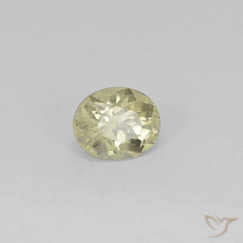 0.65 ct Yellow Color-Change Diaspore Stone, Natural Color-Change Diaspore in Oval Facet Shape for Sale