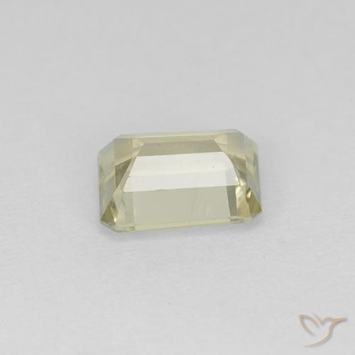 Color-Change Diaspore Gemstone in 7 x 5.4 mm Size for Sale, Color-Change Diaspore Stone in Very Light Yellow Color