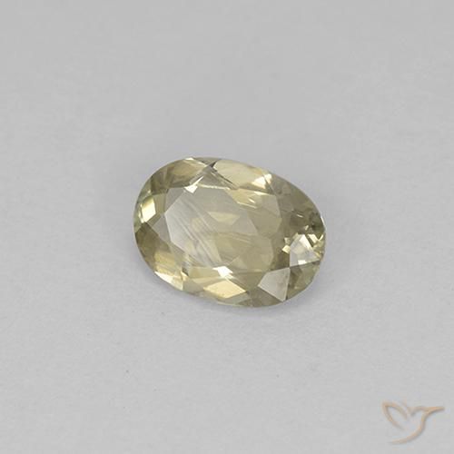 0.61 ct Yellow Color-Change Diaspore Stone, Natural Color-Change Diaspore in Oval Facet Shape for Sale