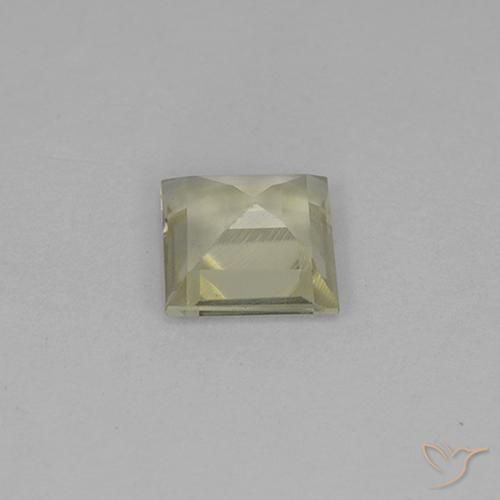 Color-Change Diaspore Gemstone in 5.4 x 5.3 mm Size for Sale, Color-Change Diaspore Stone in Pale Yellow Color