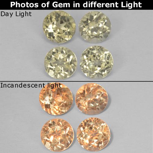 Amarillo claro Diásporo con Cambio de Color Gema - 0.5ct Faceta Redonda (ID: 511810)