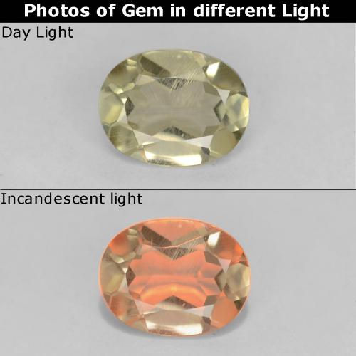 Amarillo claro Diásporo con Cambio de Color Gema - 0.5ct Forma ovalada (ID: 542531)