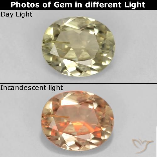 0.67ct Natural Mellow Yellow Color-Change Diaspore, Oval, VS