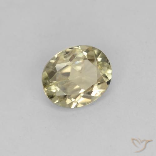 0.67 ct Yellow Color-Change Diaspore Stone, Natural Color-Change Diaspore in Oval Facet Shape for Sale