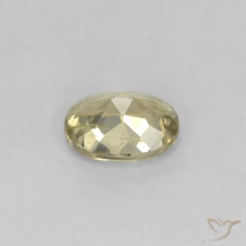 Color-Change Diaspore Gemstone in 6.1 x 5 mm Size for Sale, Color-Change Diaspore Stone in Mellow Yellow Color
