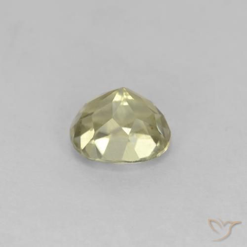 Color-Change Diaspore Gemstone in 5.4 x 4.9 mm Size for Sale, Color-Change Diaspore Stone in Yellow Beige Color