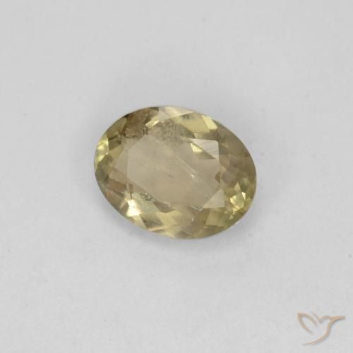 0.65 ct Yellow Color-Change Diaspore Stone, Natural Color-Change Diaspore in Oval Facet Shape for Sale