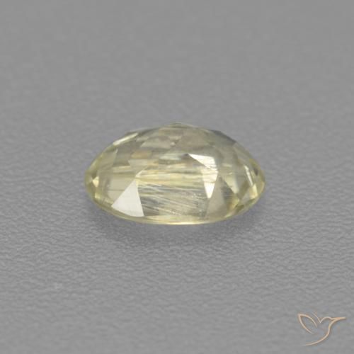 Color-Change Diaspore Gemstone in 6 x 4.5 mm Size for Sale, Color-Change Diaspore Stone in Light Yellow Color