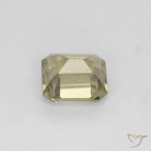 Color-Change Diaspore Gemstone in 5.7 x 5.4 mm Size for Sale, Color-Change Diaspore Stone in Pale Yellow Color