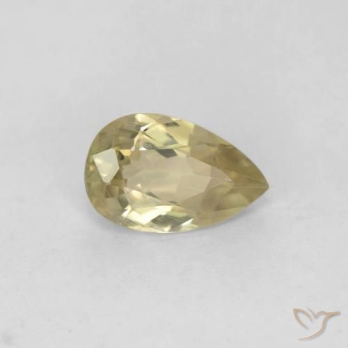 0.71 ct Yellow Color-Change Diaspore Stone, Natural Color-Change Diaspore in Pear Facet Shape for Sale
