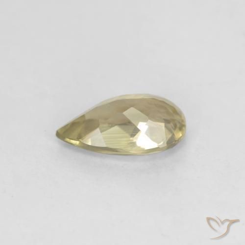 Color-Change Diaspore Gemstone in 7.4 x 4.7 mm Size for Sale, Color-Change Diaspore Stone in Mellow Yellow Color