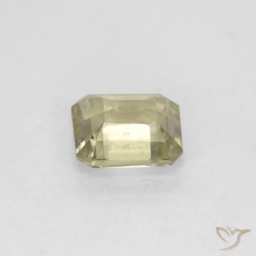 Color-Change Diaspore Gemstone in 5.6 x 5.1 mm Size for Sale, Color-Change Diaspore Stone in Light Yellow Color