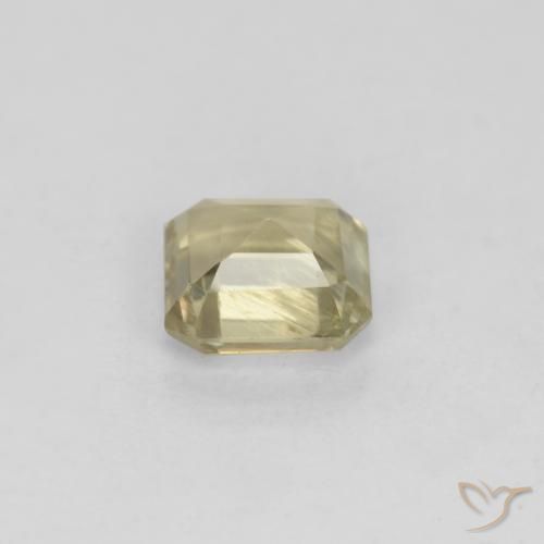 Color-Change Diaspore Gemstone in 4.9 x 4.7 mm Size for Sale, Color-Change Diaspore Stone in Light Yellow Color