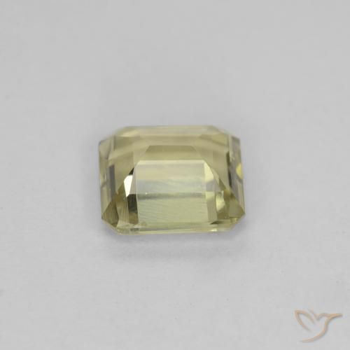 Color-Change Diaspore Gemstone in 6 x 5.5 mm Size for Sale, Color-Change Diaspore Stone in Light Yellow Color
