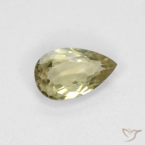 0.70 ct Yellow Color-Change Diaspore Stone, Natural Color-Change Diaspore in Pear Facet Shape for Sale
