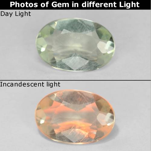 Very Light Yellow Диаспор, Меняющий Цвет Камень - 0.5ct Фасетный Овал (ID: 542760)