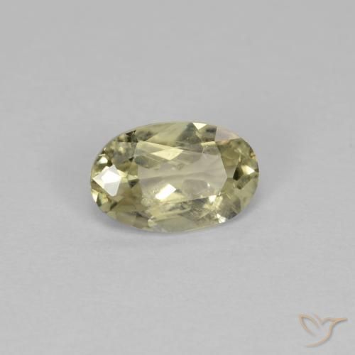 0.57 ct Yellow Color-Change Diaspore Stone, Natural Color-Change Diaspore in Oval Facet Shape for Sale