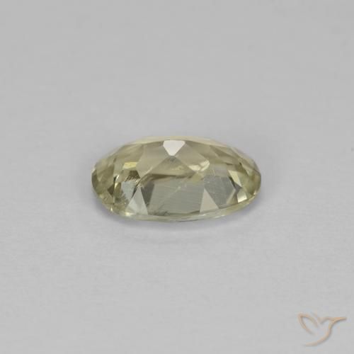 Color-Change Diaspore Gemstone in 6.4 x 4.2 mm Size for Sale, Color-Change Diaspore Stone in Yellow Beige Color