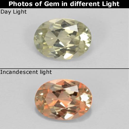 Very Pale Yellow Color-Change Diaspore Gem - 0.5ct Oval Facet (ID: 542768)