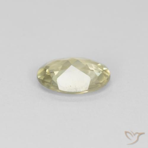 Color-Change Diaspore Gemstone in 6.7 x 5.2 mm Size for Sale, Color-Change Diaspore Stone in Light Yellow Color