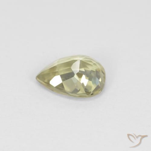 Color-Change Diaspore Gemstone in 6.2 x 4.8 mm Size for Sale, Color-Change Diaspore Stone in Light Yellow Color