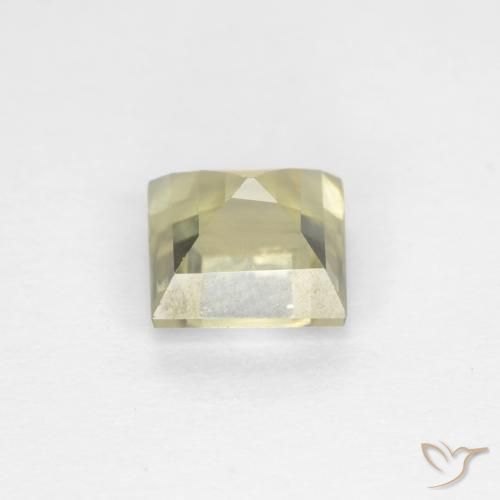 Color-Change Diaspore Gemstone in 5.2 x 5.2 mm Size for Sale, Color-Change Diaspore Stone in Yellow Beige Color