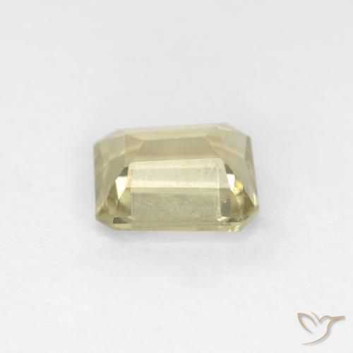 Color-Change Diaspore Gemstone in 6.1 x 5.4 mm Size for Sale, Color-Change Diaspore Stone in Yellow Beige Color