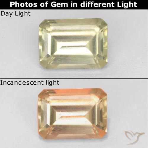 0,73ct Sfaccettatura ottagonale giallo Diaspro cangiante dalla Turchia, Dimension 6,2 x 4,5mm, Natural non trattati Gemstone, VS Clarity, 1 piece Diaspro cangiante in Giallo Beige Color, Mohs Hardness of 6,5 - 7 adatto per gioielli da indossare ogni giorno, Photo A