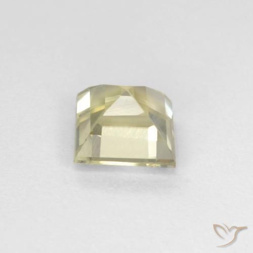 Color-Change Diaspore Gemstone in 5.3 x 5.2 mm Size for Sale, Color-Change Diaspore Stone in Yellow Beige Color