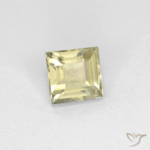 0.63 ct Yellow Color-Change Diaspore Stone, Natural Color-Change Diaspore in Square Facet Shape for Sale