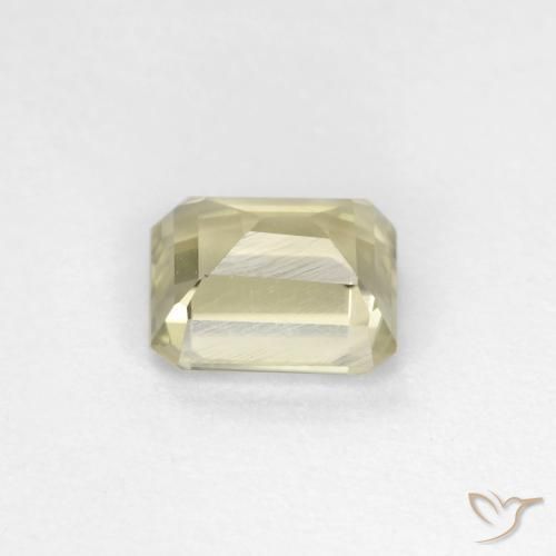 Color-Change Diaspore Gemstone in 5.9 x 5.1 mm Size for Sale, Color-Change Diaspore Stone in Very Pale Yellow Color