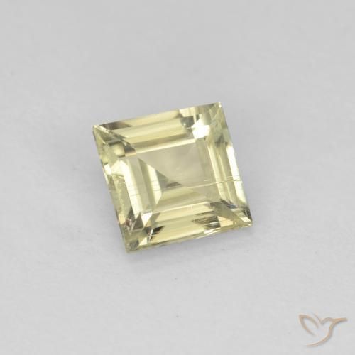 0.62 ct Yellow Color-Change Diaspore Stone, Natural Color-Change Diaspore in Square Facet Shape for Sale